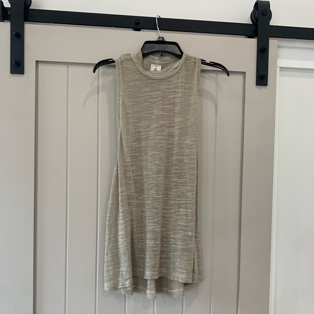 WE THE FREE distressed raw hem sheer tank